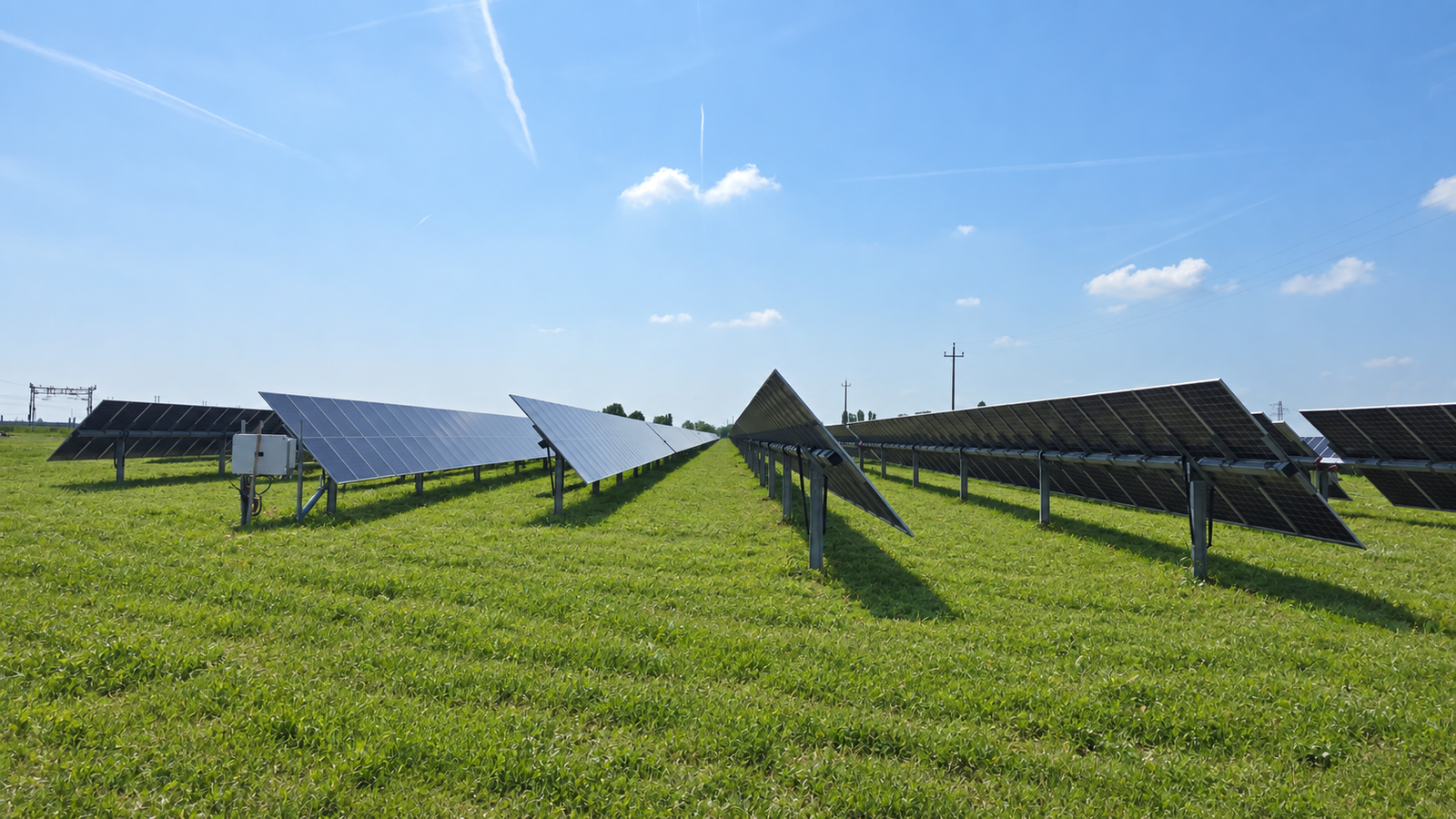 Impianto fotovoltaico a terra in area verde